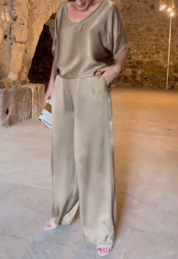 Elena | Casual tweedelig pak met ronde hals