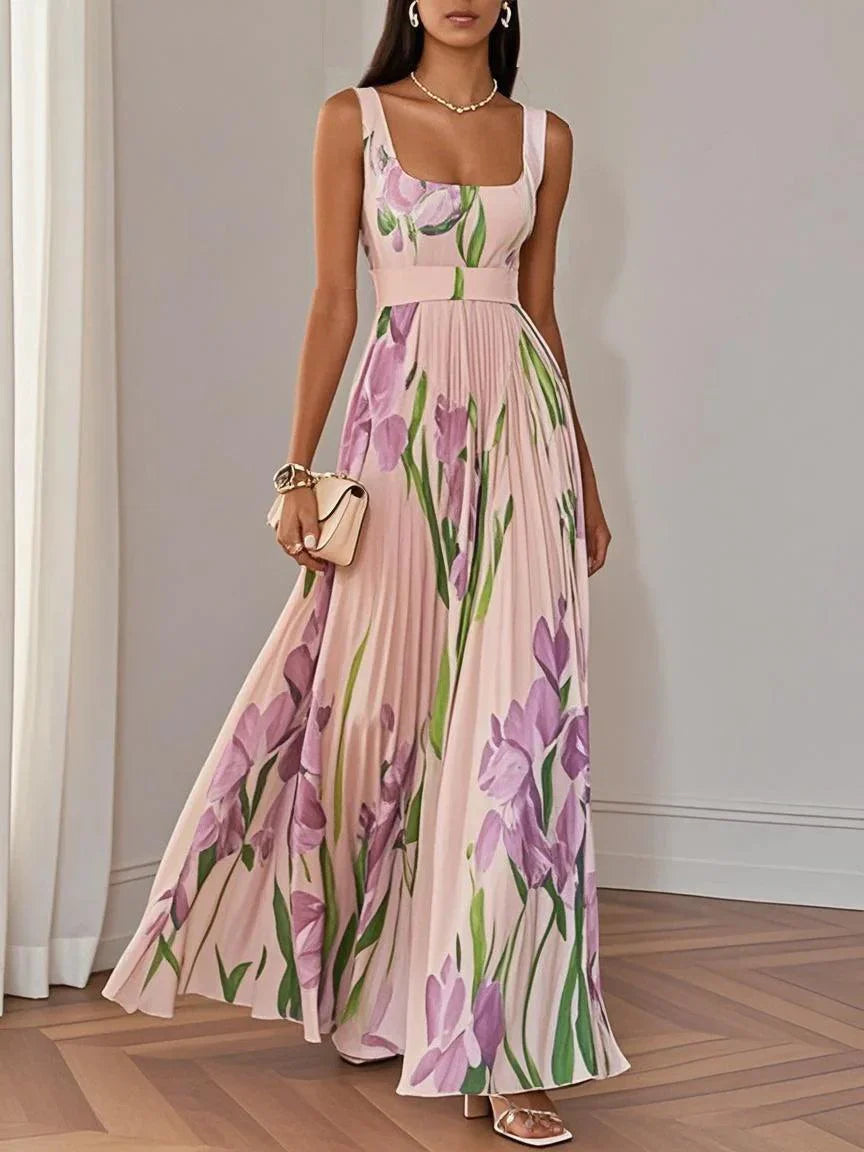 Sophie™ | Luxe geplooide bloemen maxi-jurk