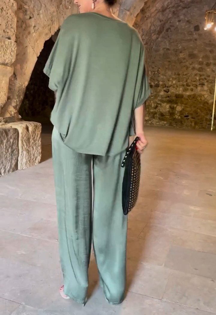 Elena | Casual tweedelig pak met ronde hals